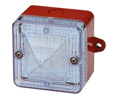 L101XDC024AR.7 E2S L101XDC024AR/C XenonStrobe L101X-A 24vDC [red] 7:CLEAR 5J 1Hz EN54-23 IP66 20-28vDC/AC w/Lugs